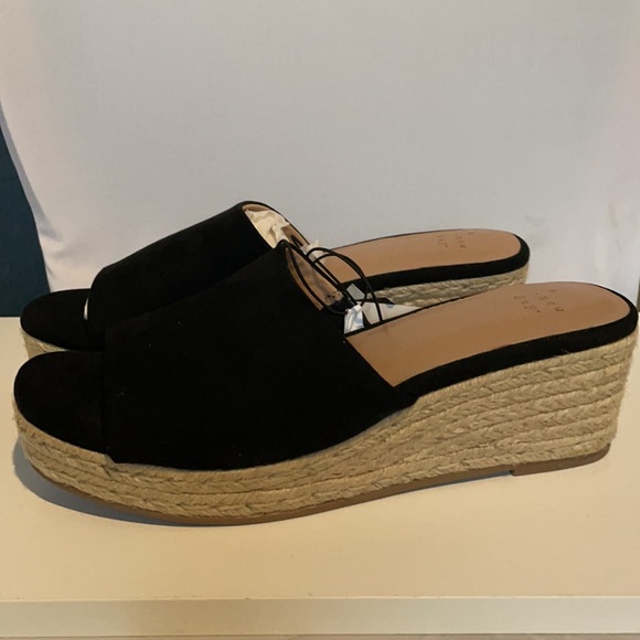 Memory foam black & mavis burlap slide heels - Picture 9 of 10